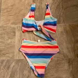 Rainbow two piece swimsuit